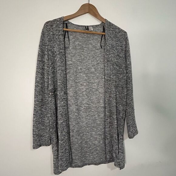 Divided H&M Womens Open Front Cardigan Size Small Gray Side Slit Long Sleeve - Picture 1 of 6